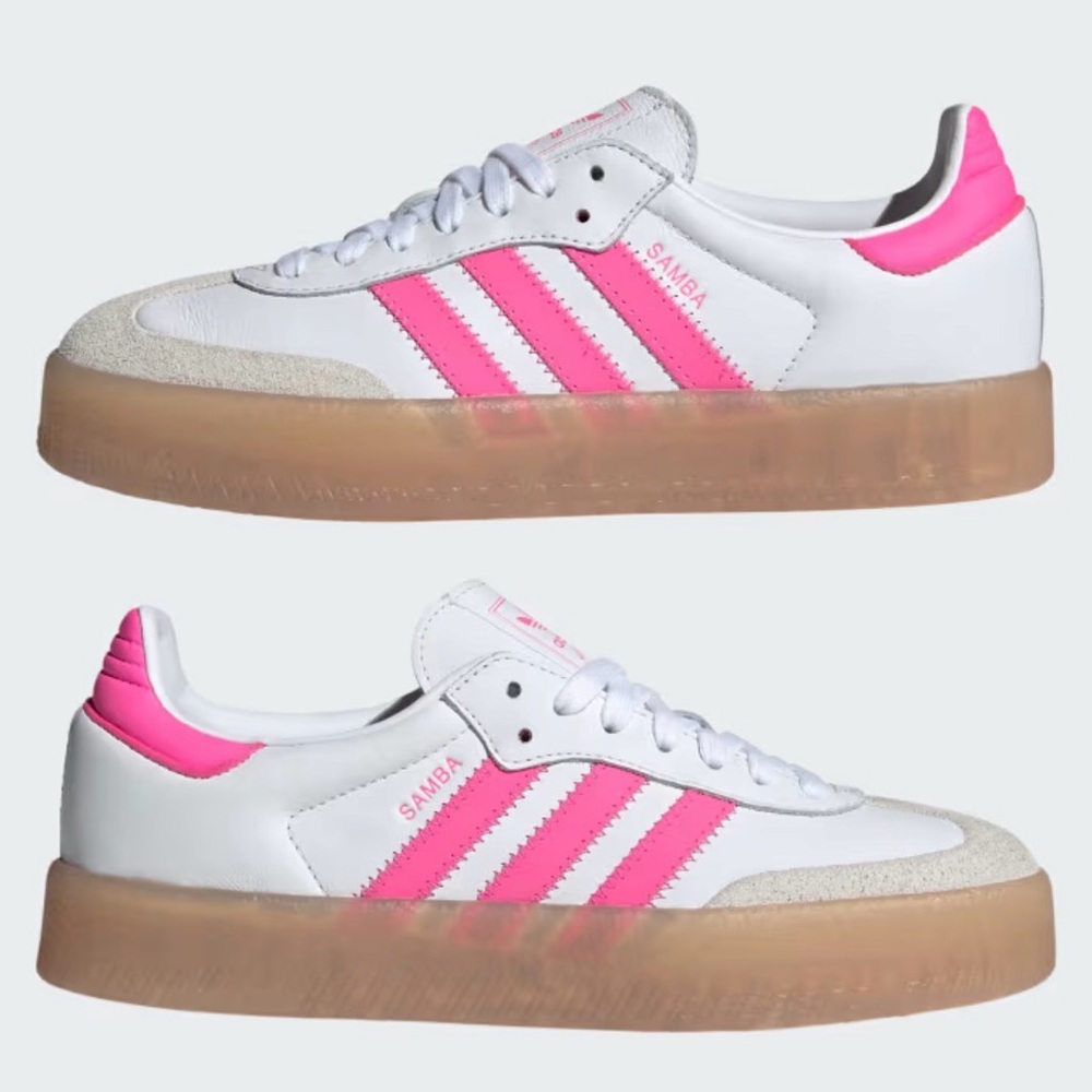 Adidas Women's Samba Pink and White Sambas